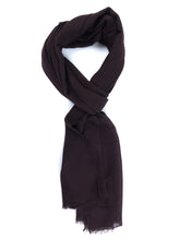 SIENNA dark brown wool/silk scarf